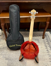 Load image into Gallery viewer, New! Gold Tone Little Gem Banjo Ukulele - Ruby