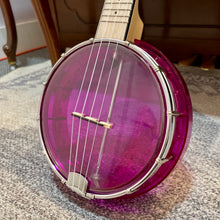Load image into Gallery viewer, New! Gold Tone Little Gem Amethyst Light Up Banjolele